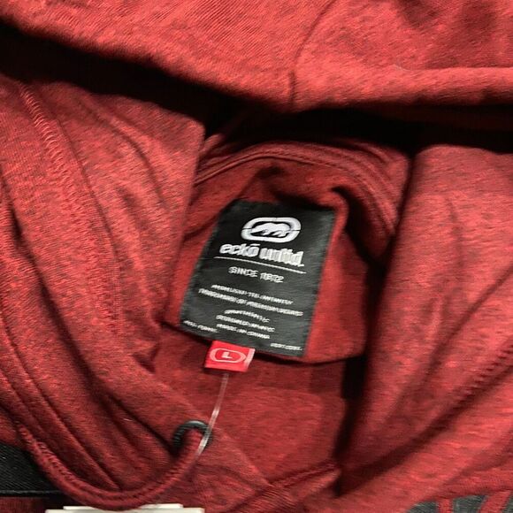 Ecko Unltd. Vintage Y2K NWT Pullover Maroon Black Hoodie Mens Size Large - Picture 6 of 8